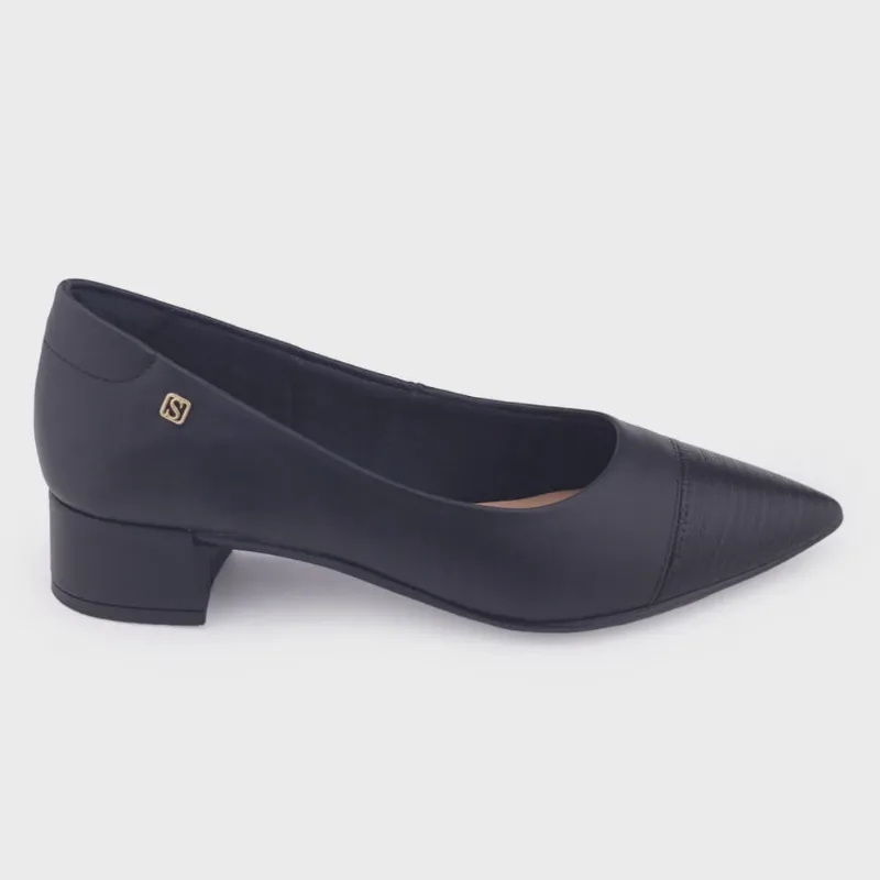 Sapato Scarpin Feminino Santinelli 1546-011 salto bloco casual