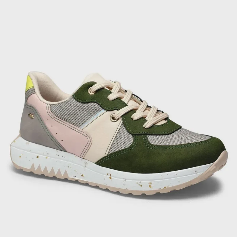 Tenis Dakota Feminino Verde Colorido Nobuck Napa G7011