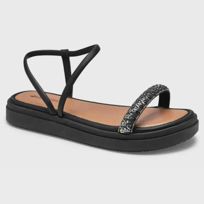 Sandália Feminina Flatform Pewter Preto Mississipi MI242-0006