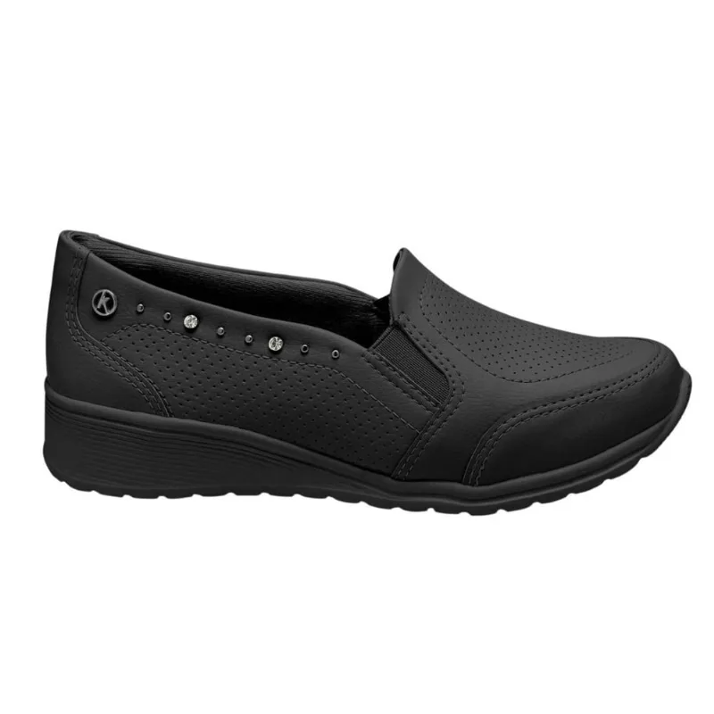 Tenis Slip On Solado Anabela Calce Facil Strass Kolosh C2299
