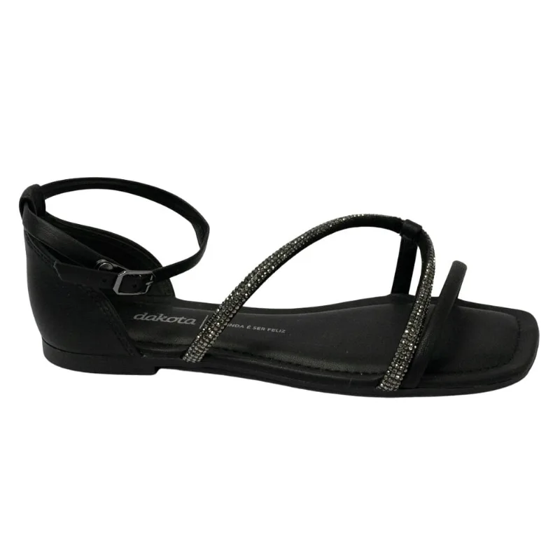 Sandália Dakota Y6513 Rasteirinha Rives Preto
