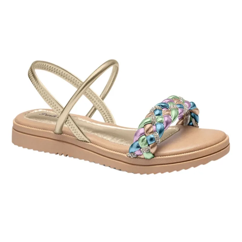Sandália Papete Flatform Infantil Menina Pink Cats V3762