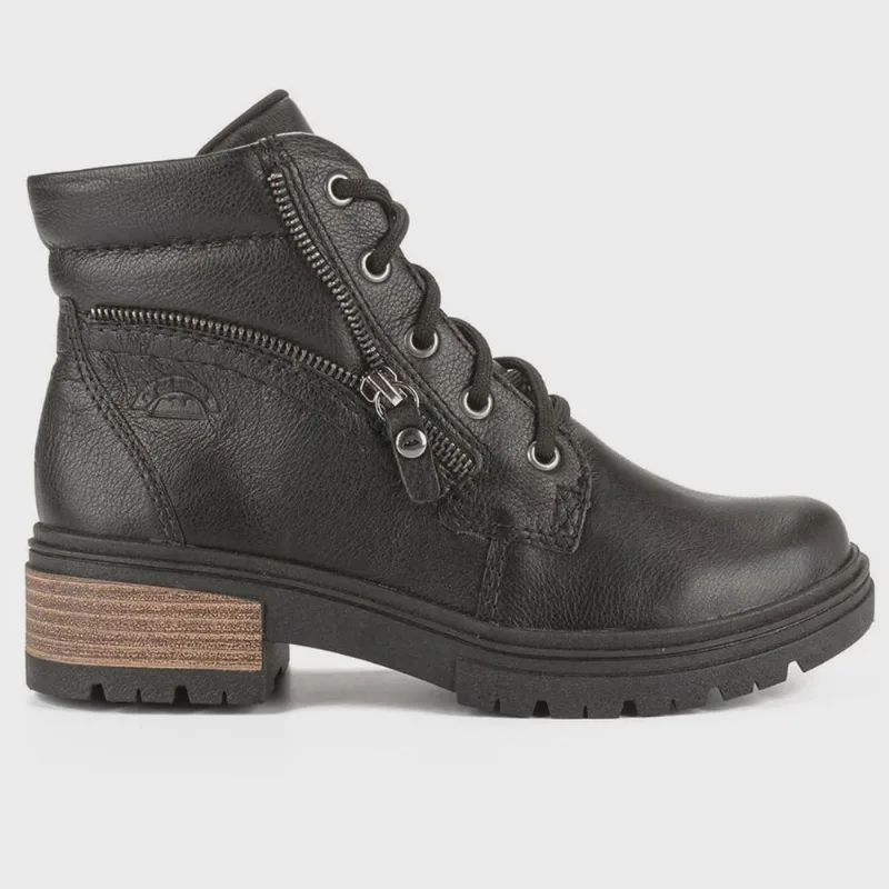 Bota Coturno Dakota Feminina Em Couro Preto