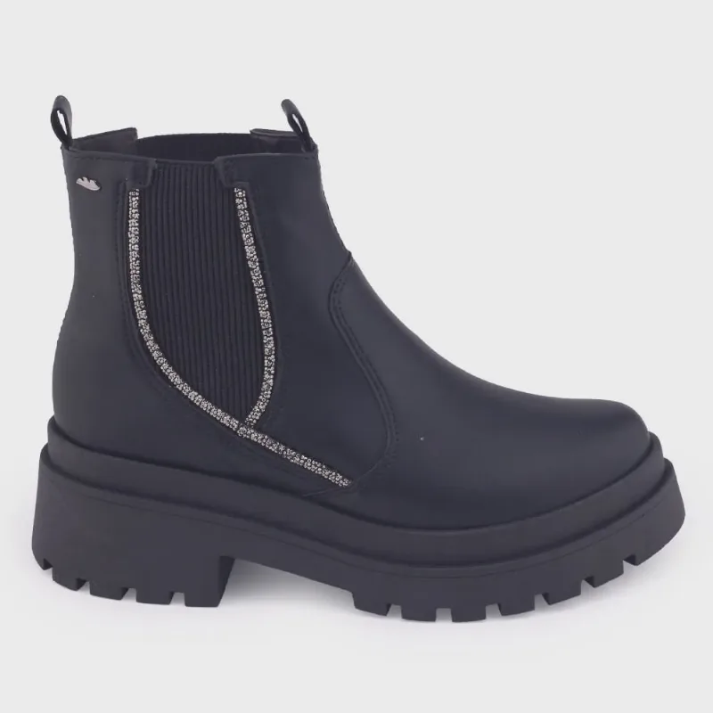 Bota Coturno Fem Dakota G9583 Cano Baixo strass