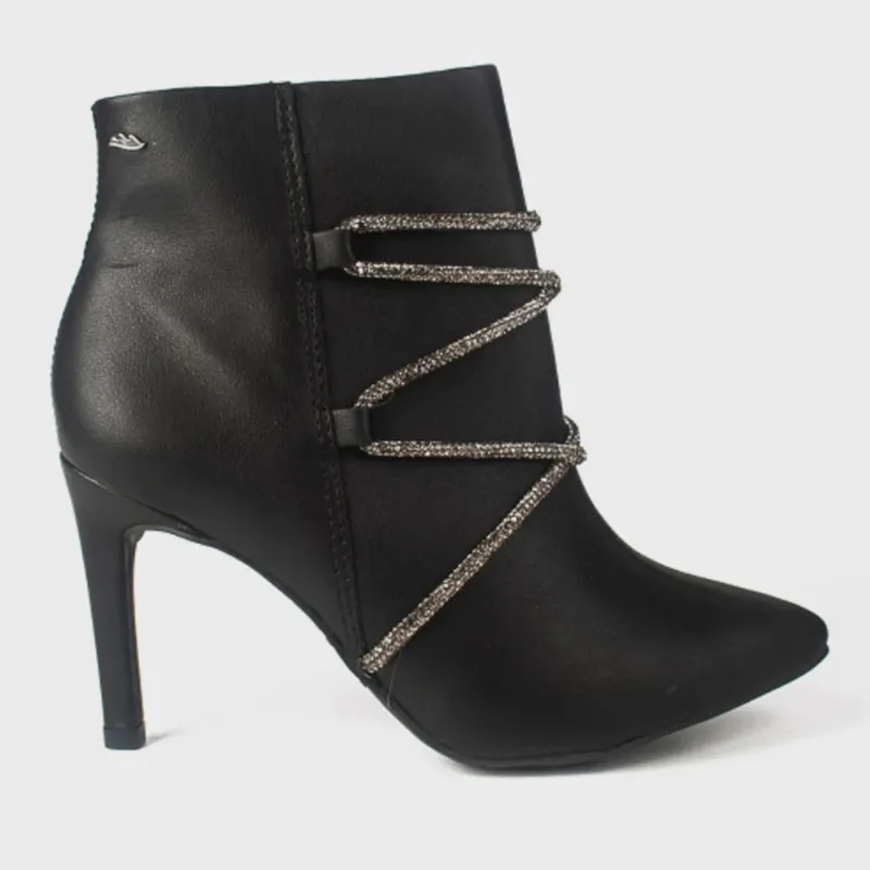 Bota Feminina Cano Curto Almeria Preto Cinzento Dakota DA152-0002