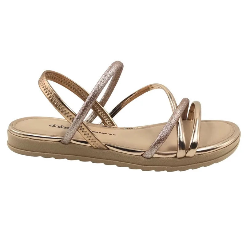 Sandália Dakota Flatform Metalizada Rosê Gold 7375