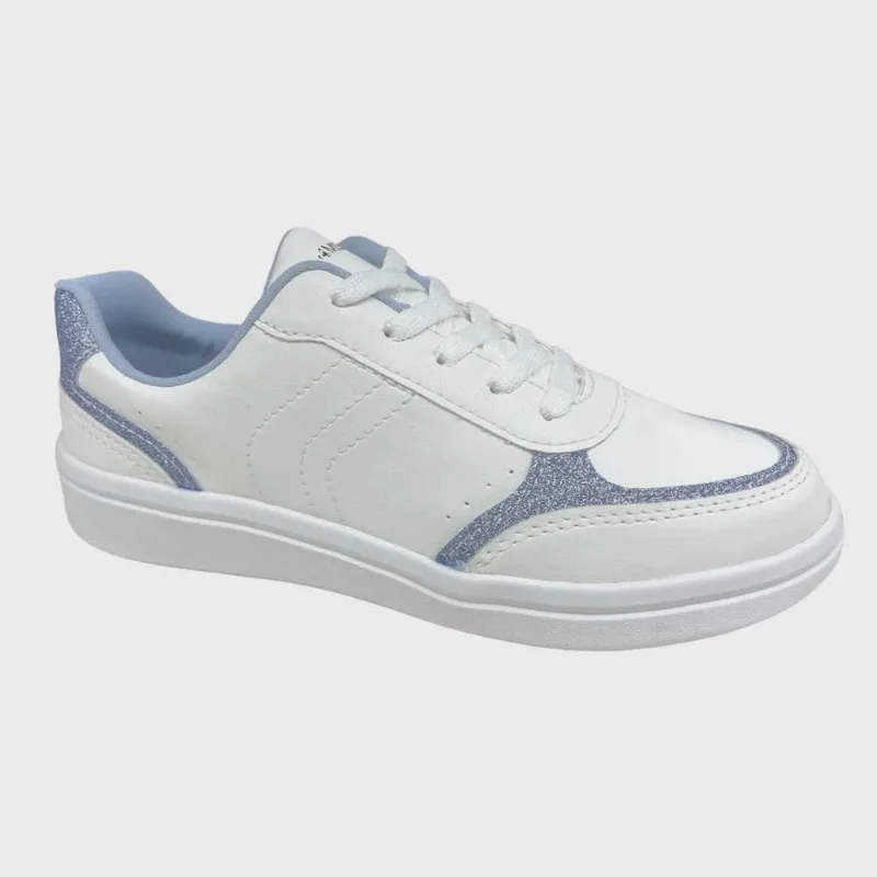 Tênis Casual Mississipi Com Brilhos Mi811 Branco Azul