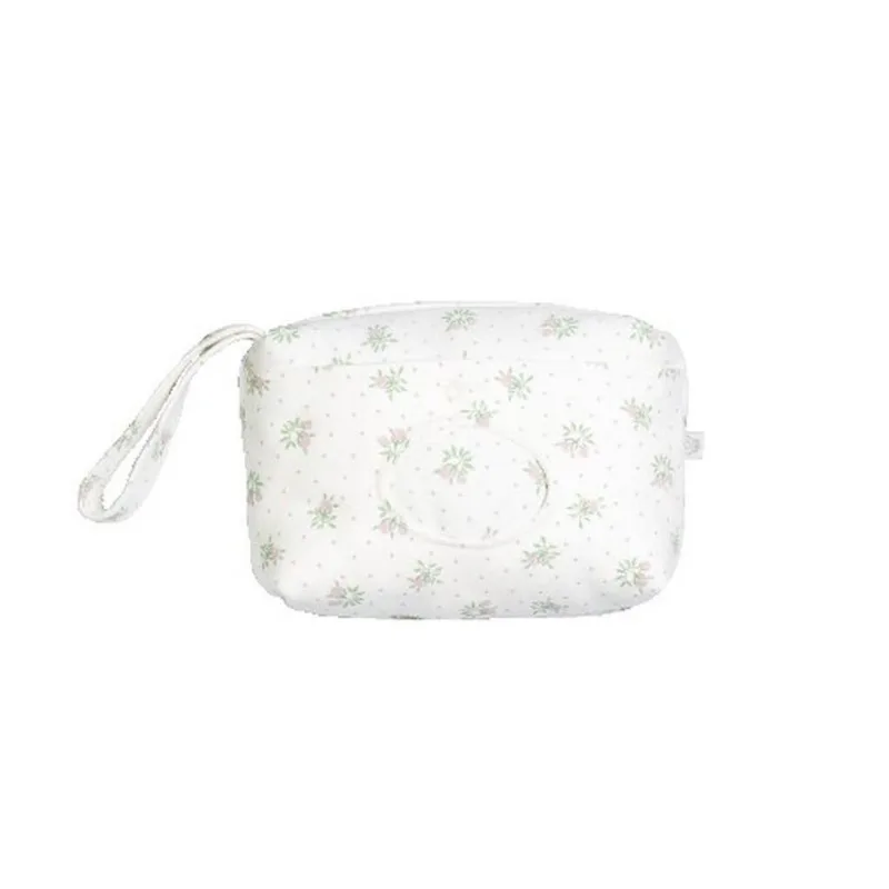 Necessarie com porta lenço umededico Estampado Rosas Poá D´Bella for Baby