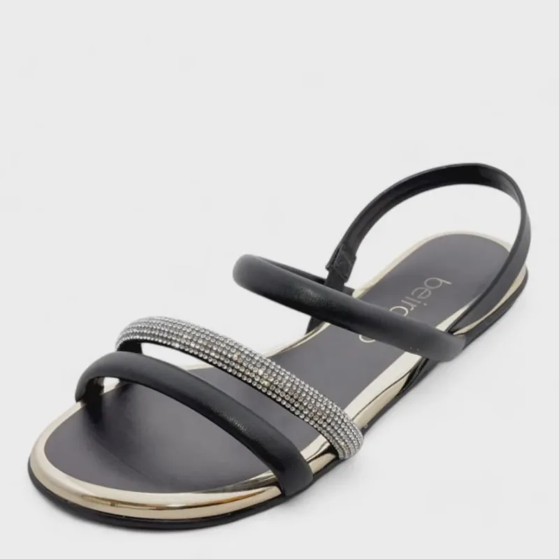 Sandália Feminina Beira Rio Flat ref: 8367641 napa turim-tira pronta strass
