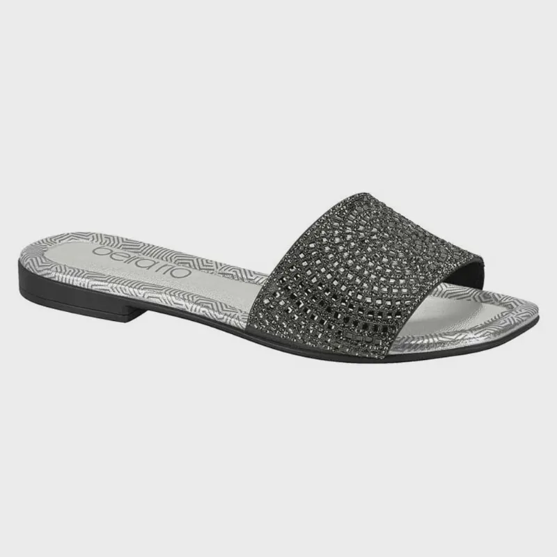 Chinelo Feminino Slide Preto Prata Beira Rio 8497.103