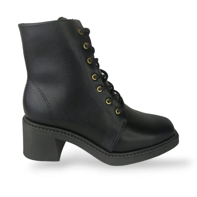 Bota Feminina Cano Curto Beira Rio Salto Bloco Napa