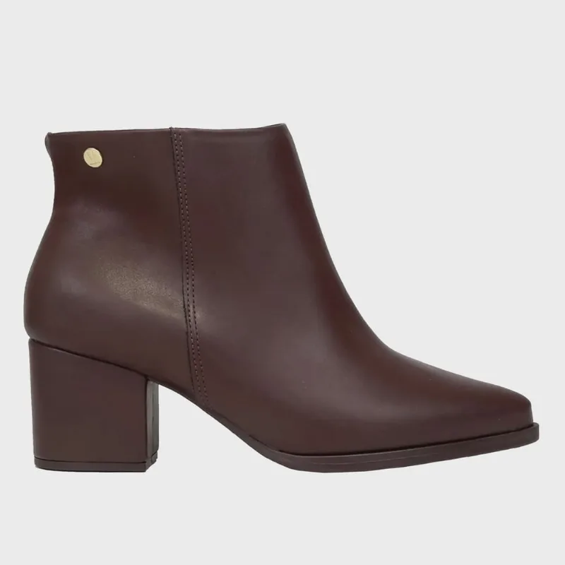 Bota Feminina Vizzano Cano Curto Salto Médio Grosso Leve