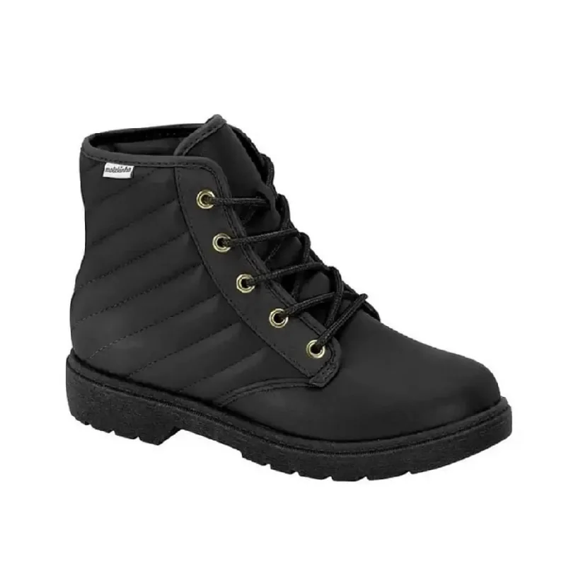 Bota Coturno Menina Molekinha Cadarço Napa Preto 2164.131