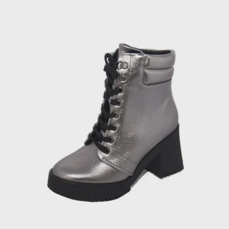 Bota Feminina Vizzano Cano Baixo ref: 3091102 metalizado