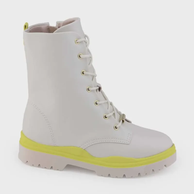 Bota Coturno mna Molekinha 2179.103 Branco Off Zíper