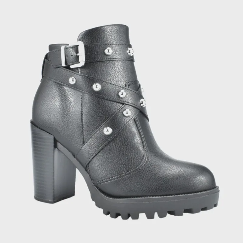 Bota Moleca Feminino Salto Alto Cano Curto