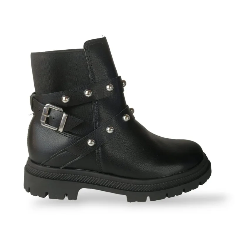 Bota Coturno Feminino Moleca Tratorado Com Elastico Preta