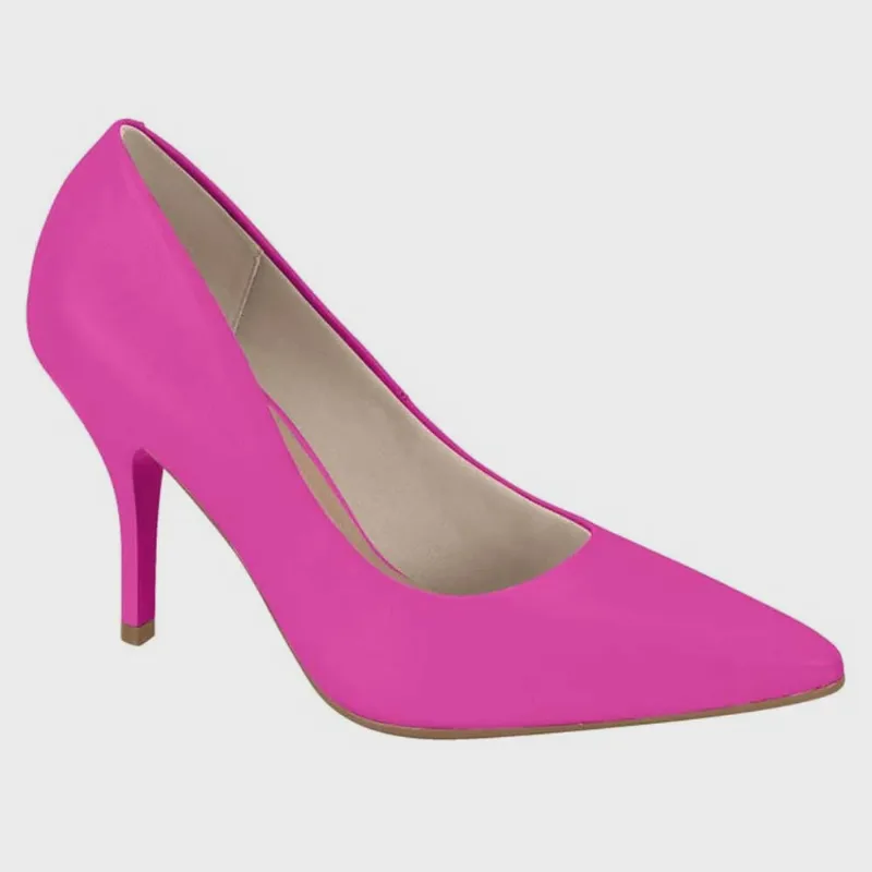 Scarpin Feminino Salto Alto Napa Pink Neon Beira Rio 4122.1400