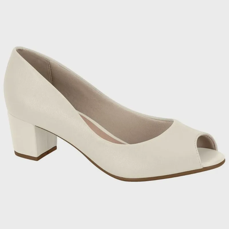 Sapato Feminino Peep Toe Napa Branco Off Beira Rio 4777.400
