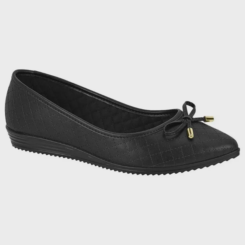 Sapato Feminino Napa Matelassê Preto Moleca 5778.102