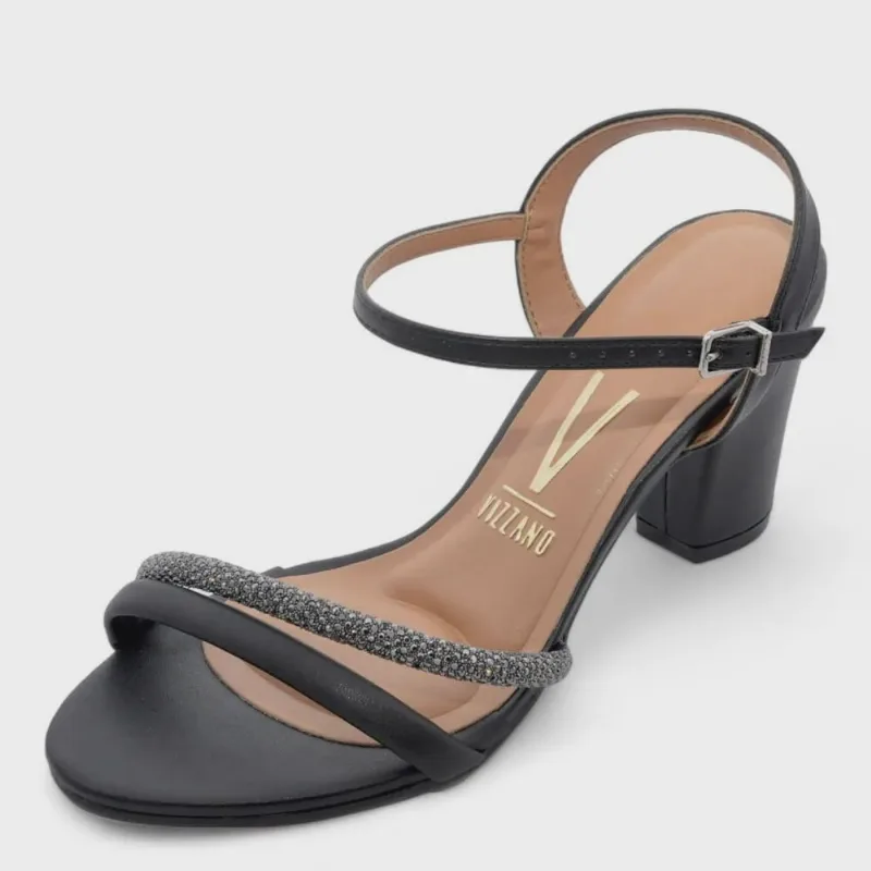 Sandália Feminina Vizzano Salto Medio ref: 62621009 pelica-strass