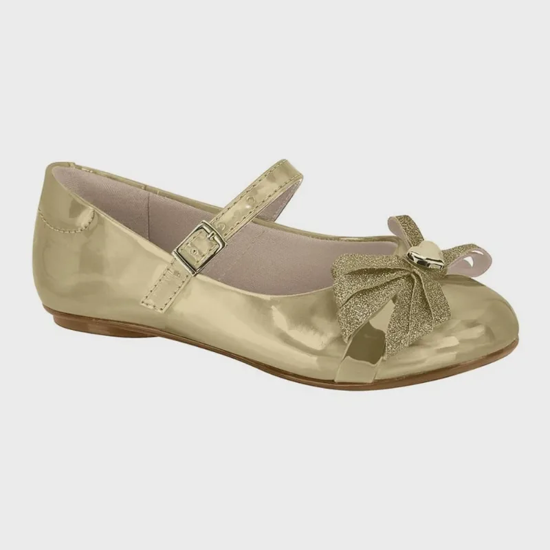 Sapatilha Infantil Menina Metalizado Dourado Boneca 2083