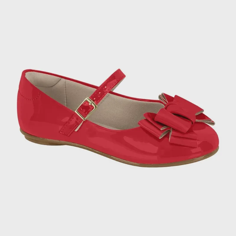Sapatilha Infantil Feminina Boneca Verniz Vermelho Molekinha 2083.1122