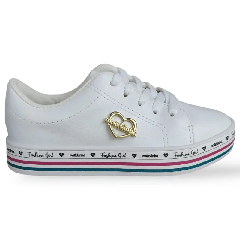 Tenis Casual Infantil Menina Molekinha Sola Plataforma