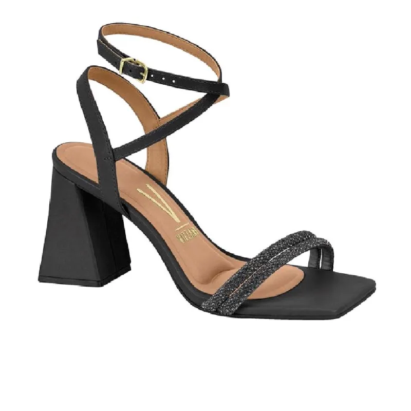 Sandalia Vizzano Strass Salto Bloco Preto/preto 035