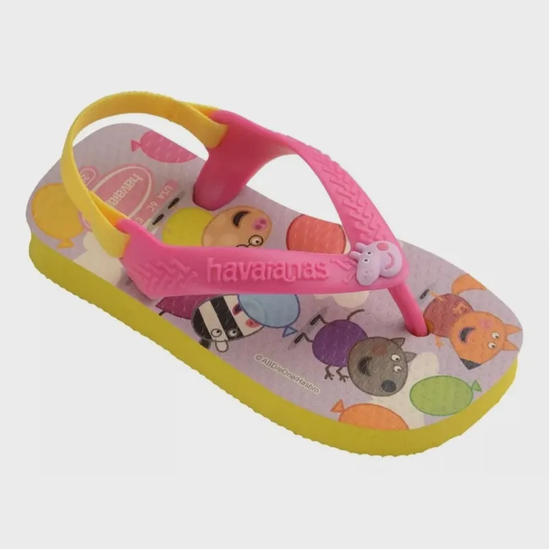 Chinelo Havaianas Peppa Pig Infantil Menina Rosa Colorido