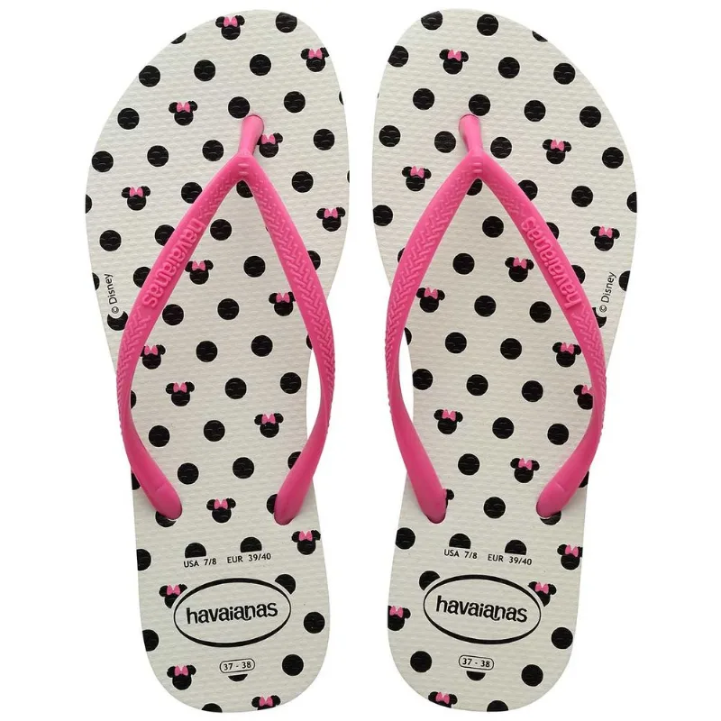 Chinelo Havaianas Feminino Slim Disney Rosa Flux 39/40