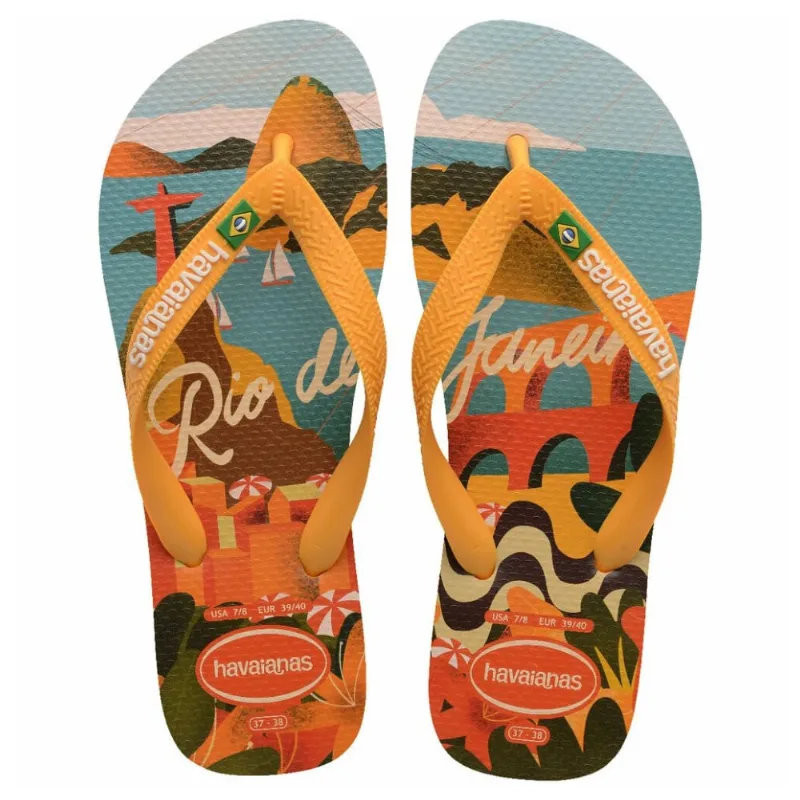 Sandálias Havaianas Postcard Amarelo Pop 37/38