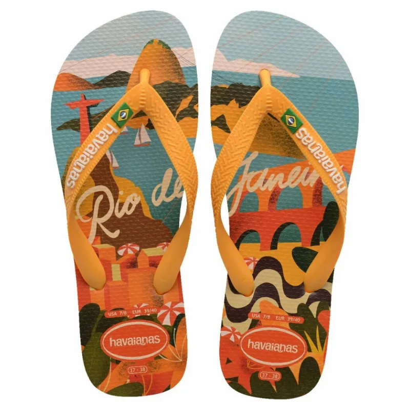 Sandálias Havaianas Postcard Amarelo Pop 43/44