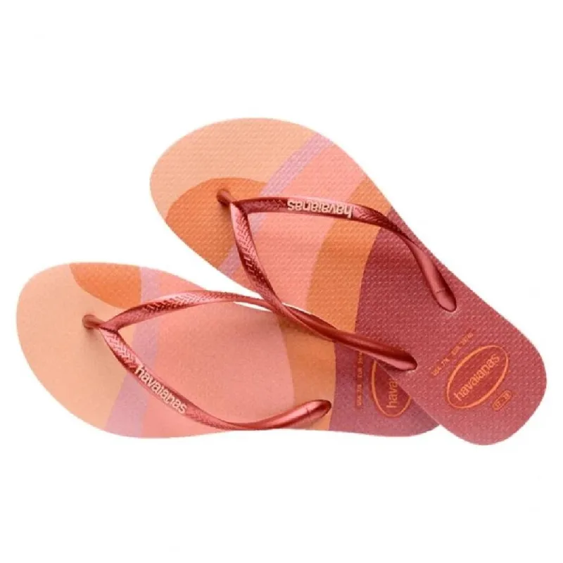 Sandálias Havaianas Feminina Slim Pallet Glow Rosa Ball 37/38 - Havaianas