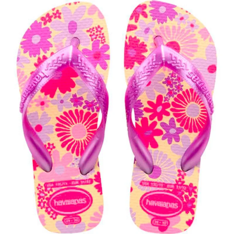 Sandália Havaianas Kids Flores rosa 25/26 par