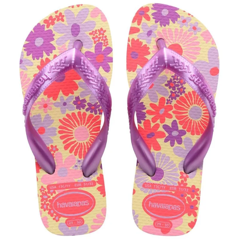 Sandália Havaianas Kids Flores Buttercream 27/28
