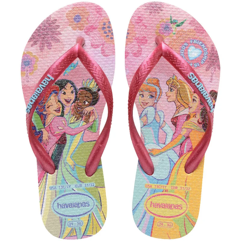 Sandália Havaianas Kids Slim Princess Rosa 25/26