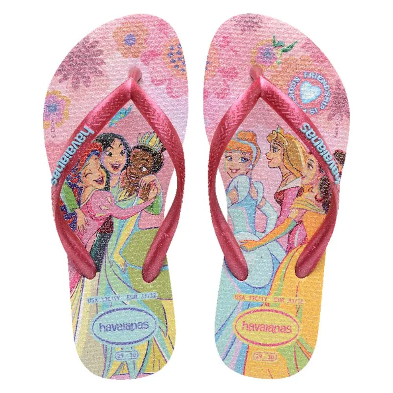Sandalia Havaianas Feminino Infantil Slim Rosa Princesa 29/30