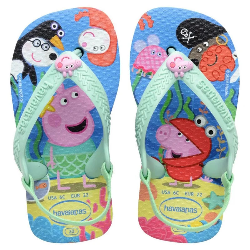Sandália Havaianas Baby Peppa Pig Azul Lavanda Tamanho 23/24