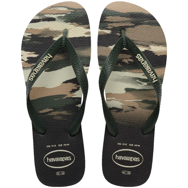 Sandálias Havaianas Camu Preto/Verde Olive 41/42 - Havaianas