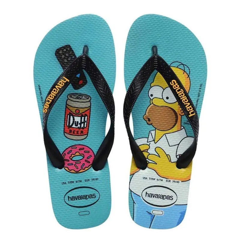 Havaianas Simpsons Azul Tradicional Preto - Havaianas