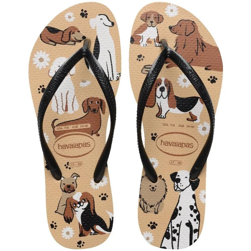 Havaianas Slim Pets Bege/preto/branco - Havaianas