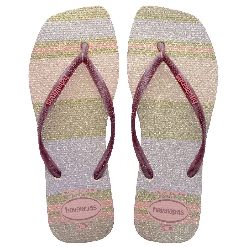 Sandália Adulto Havaianas Feminina Slim SQR Rosa Ballet 37-38 - Havaianas