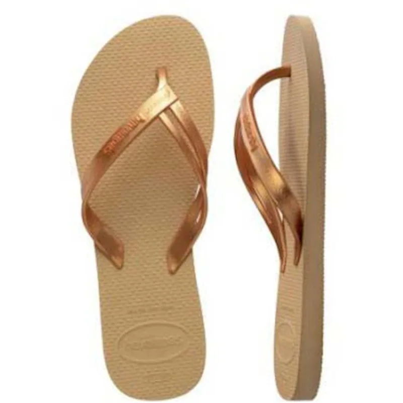 Sandália Havaianas Feminina Elegance Print Dourada 37/38 - Havaianas