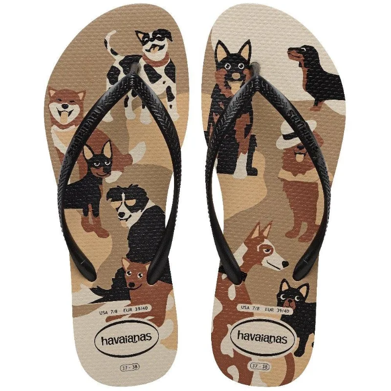 Havaianas Slim Pets Dourado/preto/branco/bege - Havaianas