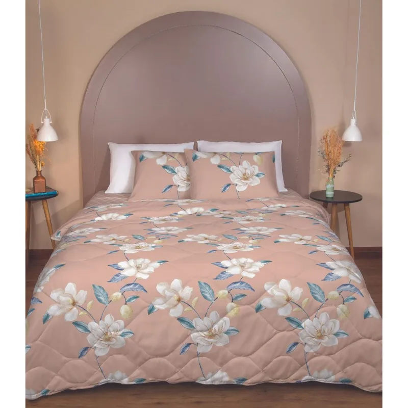 Edredom Estampado Harmonia Solteiro Lepper Rosa Un