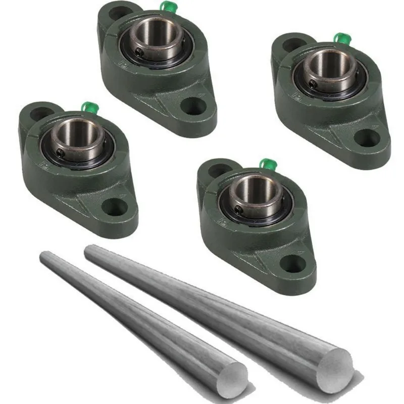 Kit 4 Mancal Oval Rolamento Ucfl206 Com 2 Eixo 30mm600mm