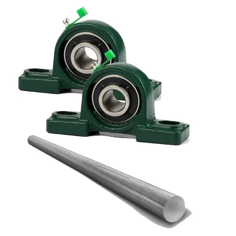 Kit 2 Mancal Pedestal Rolamento Ucp206 Com Eixo 30mm300mm