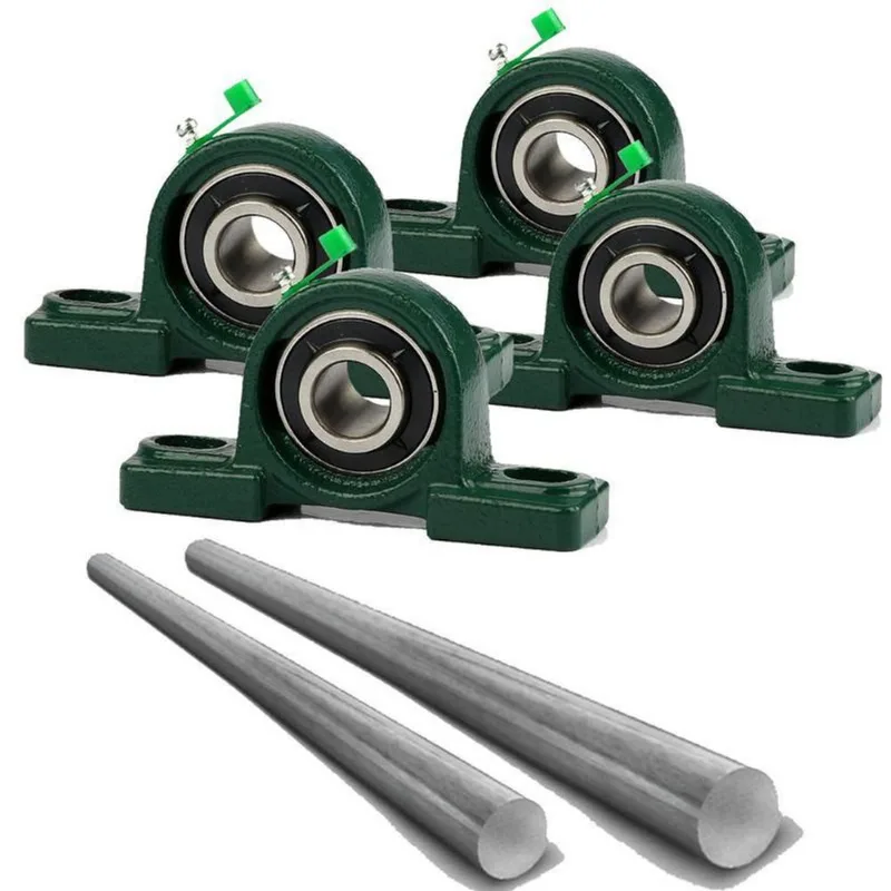 Kit 4 Mancal Pedestal Rolamento Ucp24 Com 2 Eixo 20mm350mm