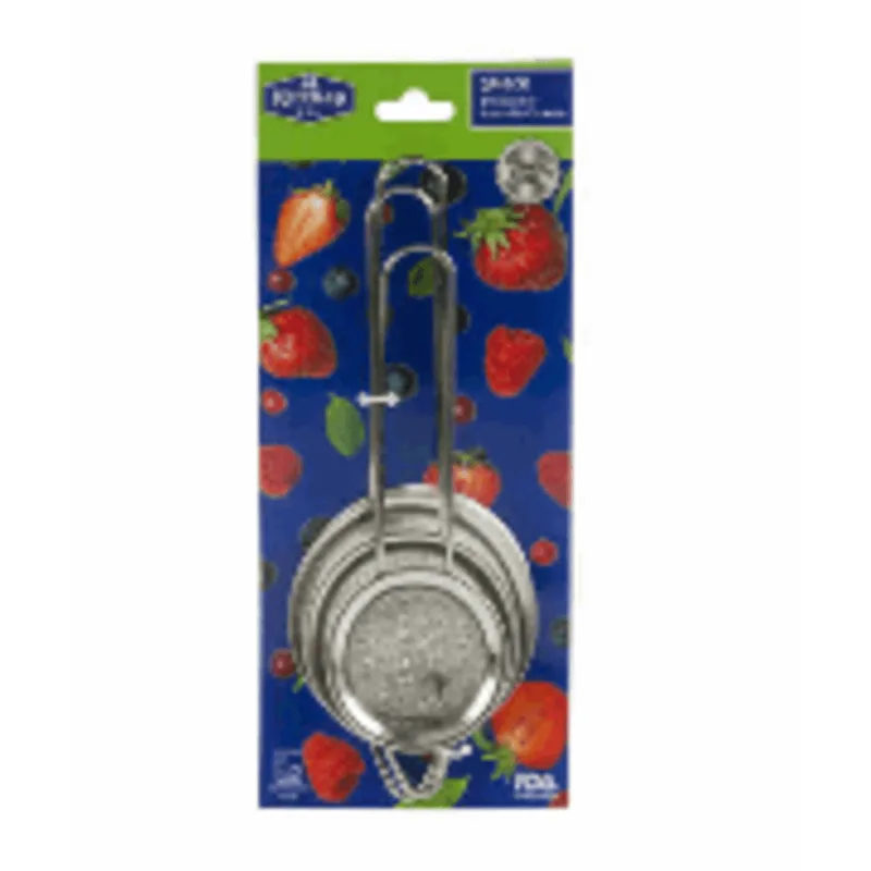 CONJUNTO PENEIRA AÇO INOX IMPORT 3PC 7.8 20CM
